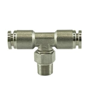 1/8" NPT to TEE 1/4" pushloc stainless steel